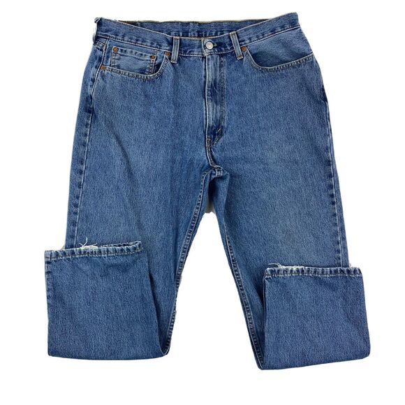 Levi's Jeans Men's 36x29 Blue 550 Relaxed Fit Straight Distressed American Denim - Picture 1 of 16